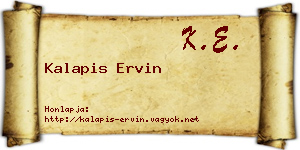 Kalapis Ervin névjegykártya